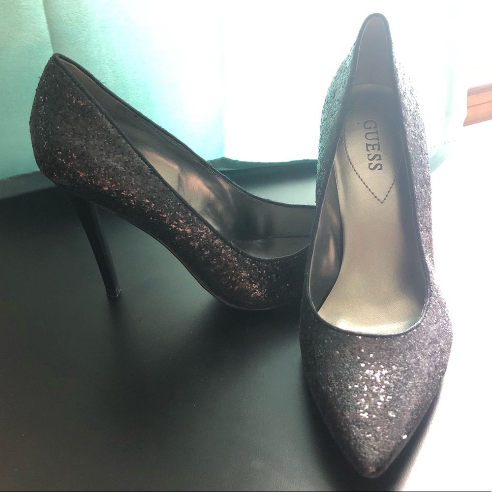 Sparkly Black Pointed-toe Heels ✨